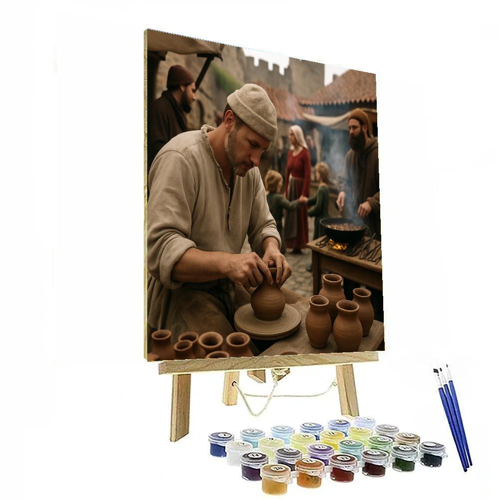 Obidos Medieval Market Portugal Painting by numbers kit