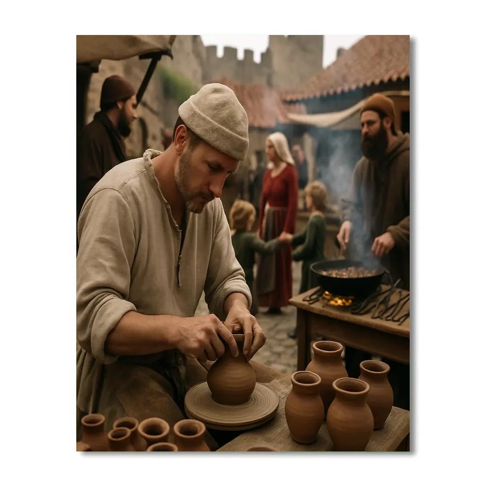 Obidos Medieval Market Portugal Painting by numbers kit
