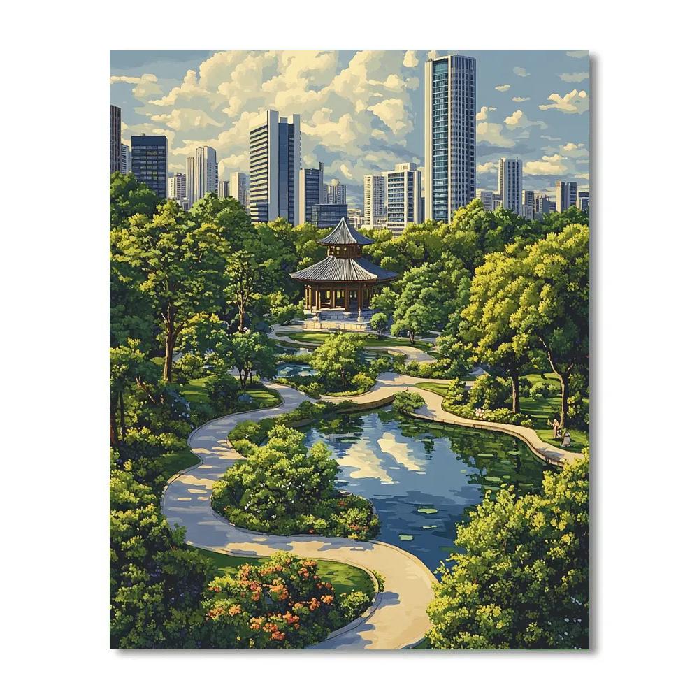 Kowloon Walled City Park Historic Garden Hong Kong China Number painting