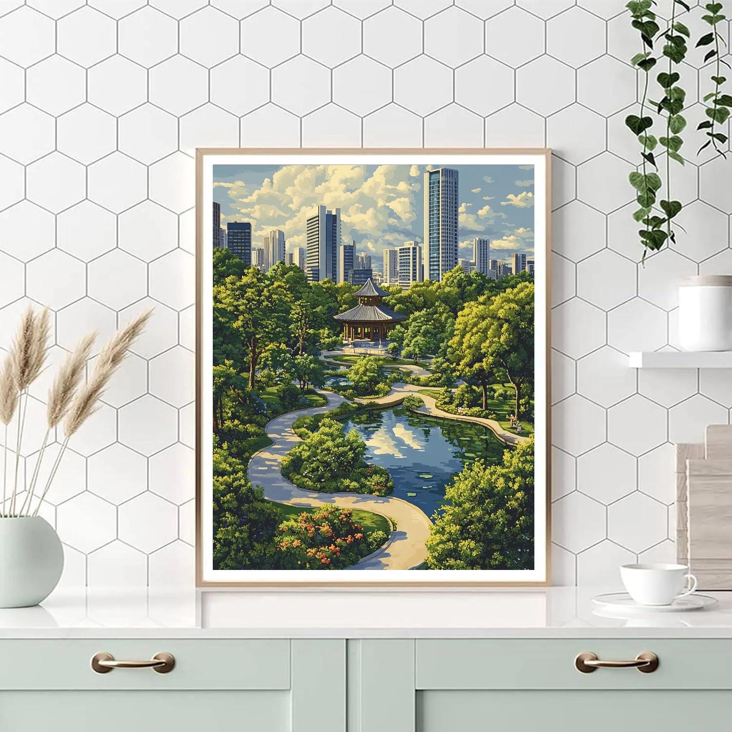 Kowloon Walled City Park Historic Garden Hong Kong China Number painting