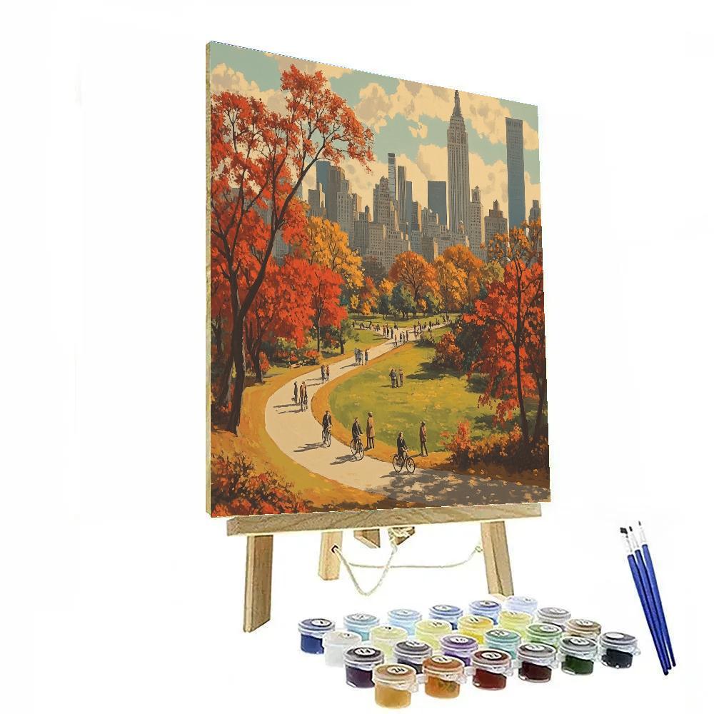 Autumn Leaves In Central Park New York City paint by color