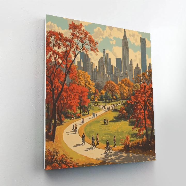 Autumn Leaves In Central Park New York City paint by color