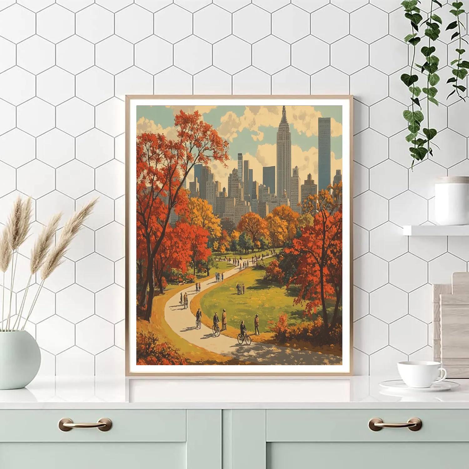 Autumn Leaves In Central Park New York City paint by color