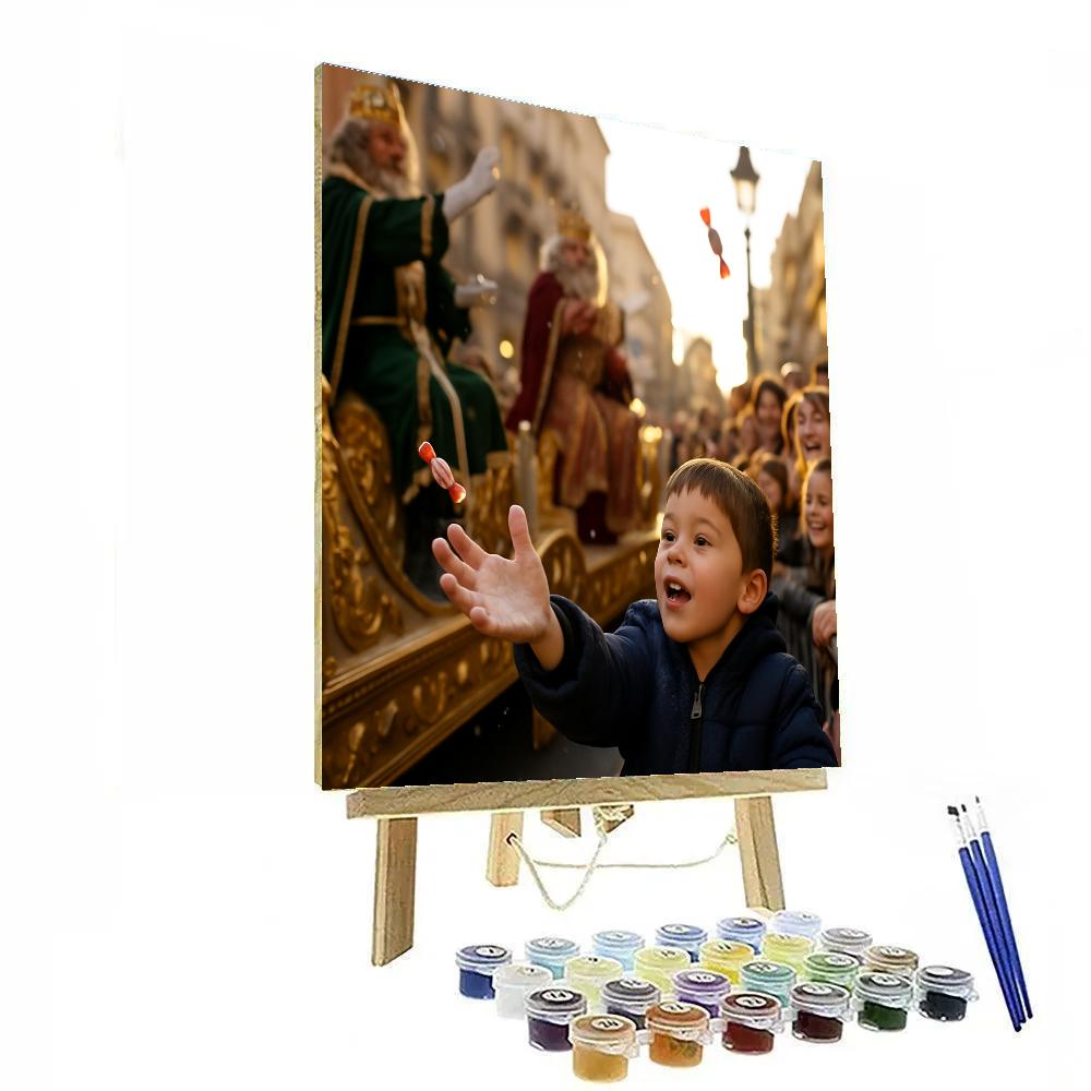Día De Los Reyes Three Kings Parade painting number kit