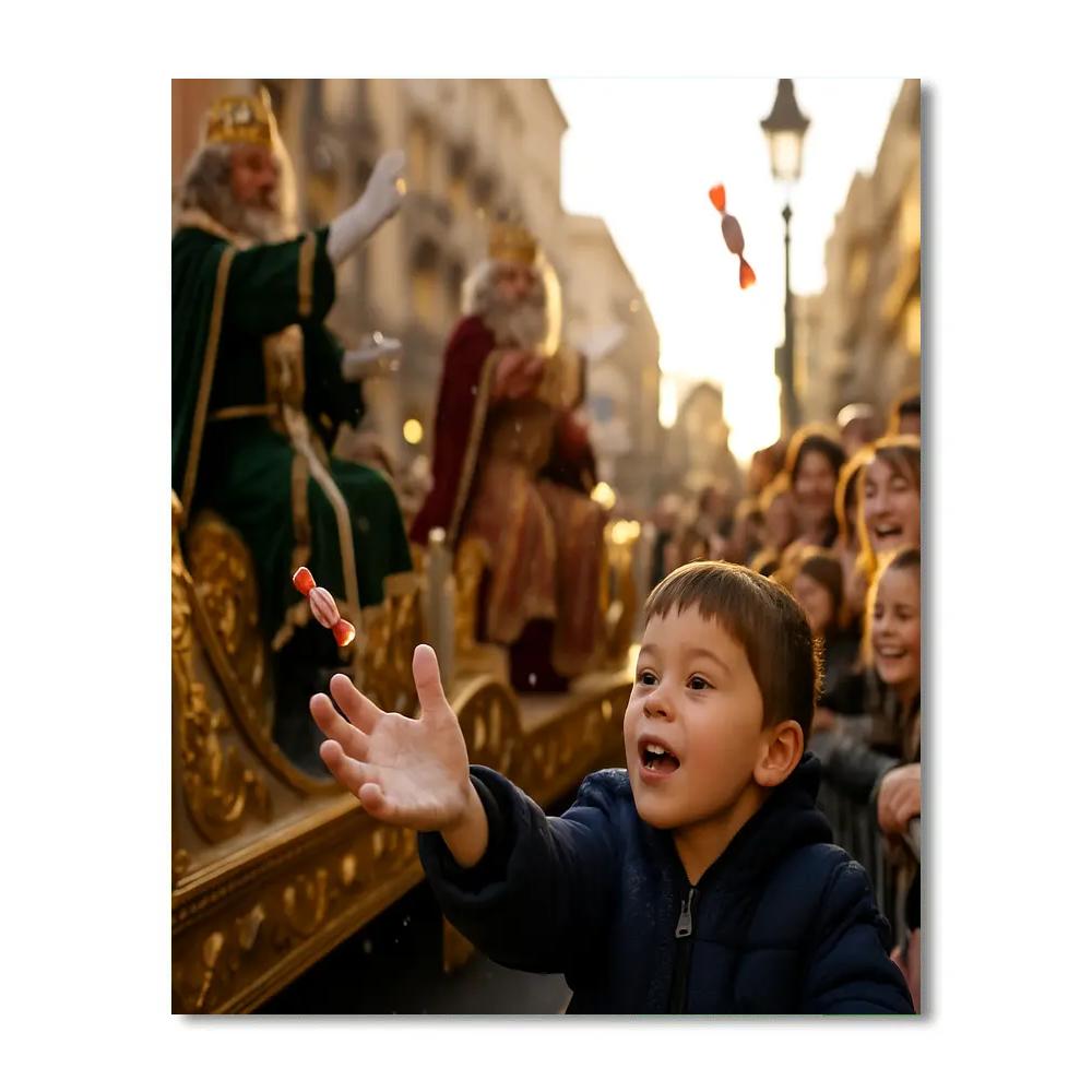 Día De Los Reyes Three Kings Parade painting number kit