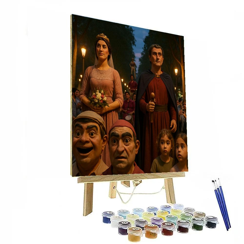 La Mercè Giant Puppets Barcelona Painting by numbers kit