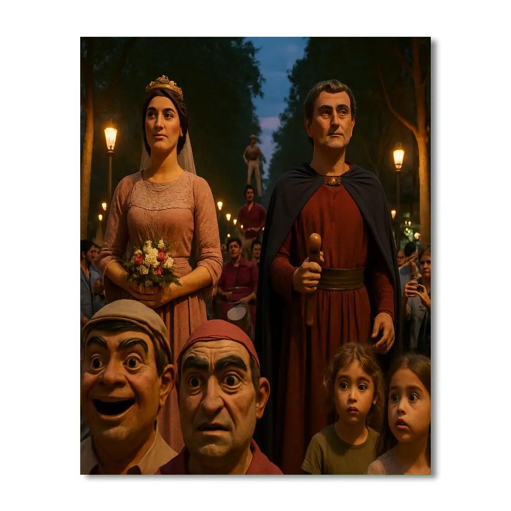 La Mercè Giant Puppets Barcelona Painting by numbers kit