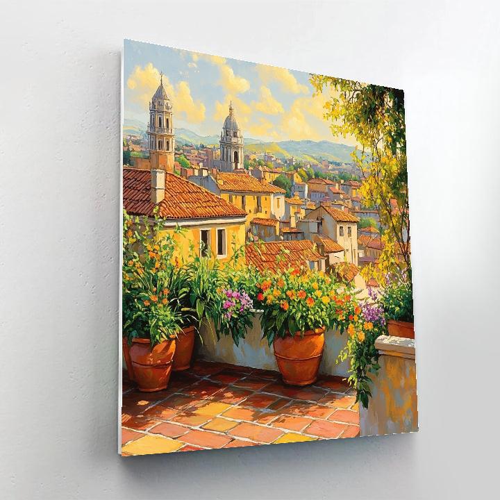 Rooftop Gardens Of Barcelona Spain Number painting