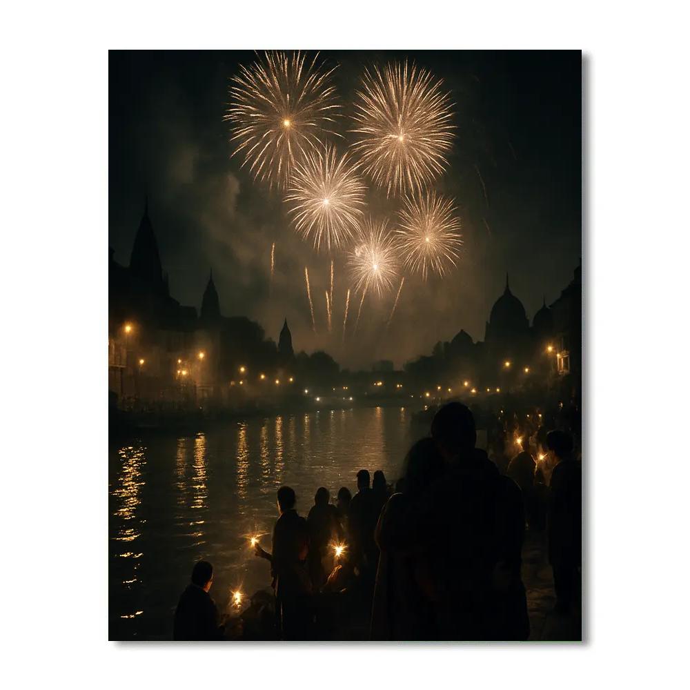 Kapalbhati New Year Fireworks India paint by numbers