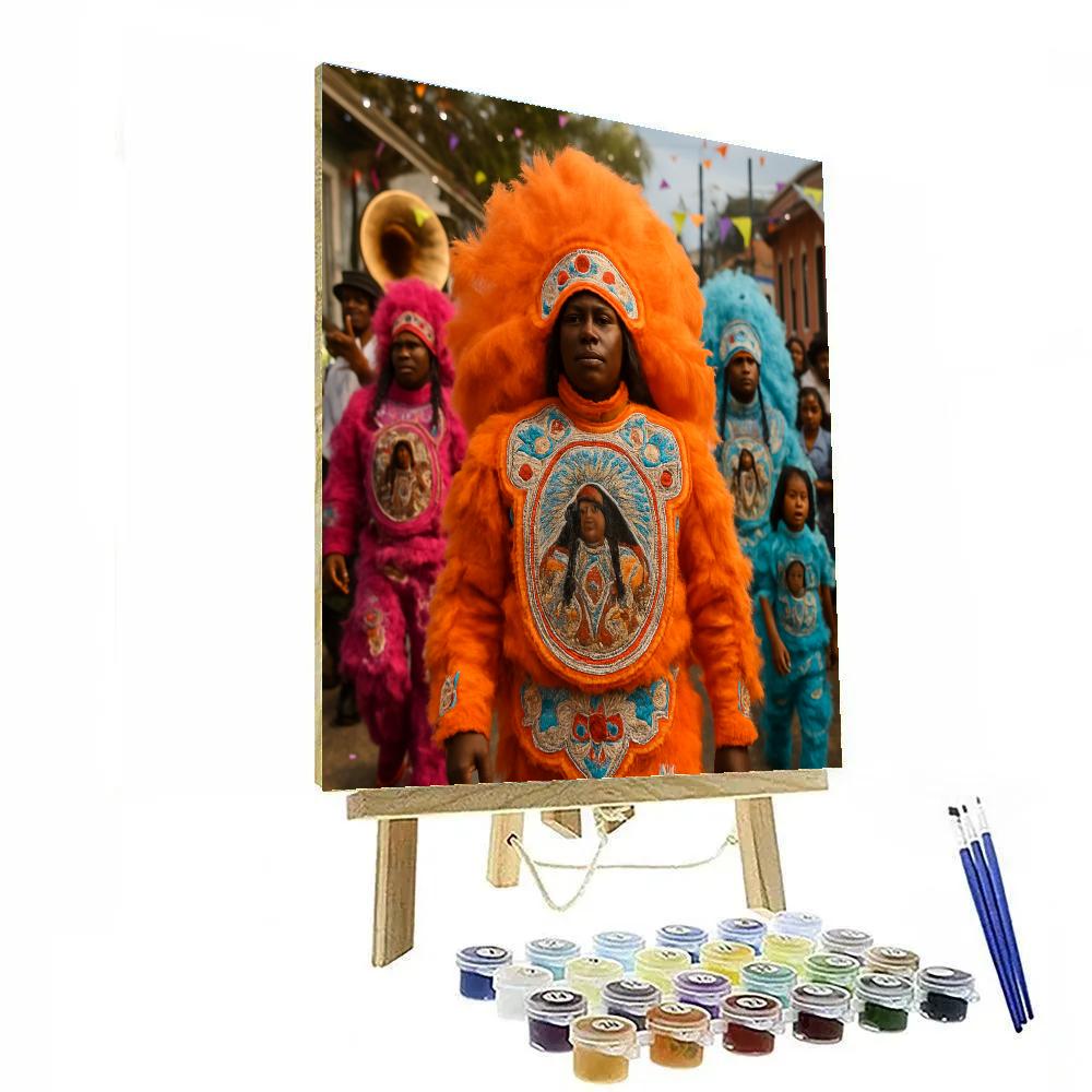 Mardi Gras Indian Social Aid Float Number painting