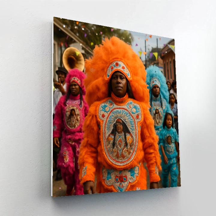 Mardi Gras Indian Social Aid Float Number painting