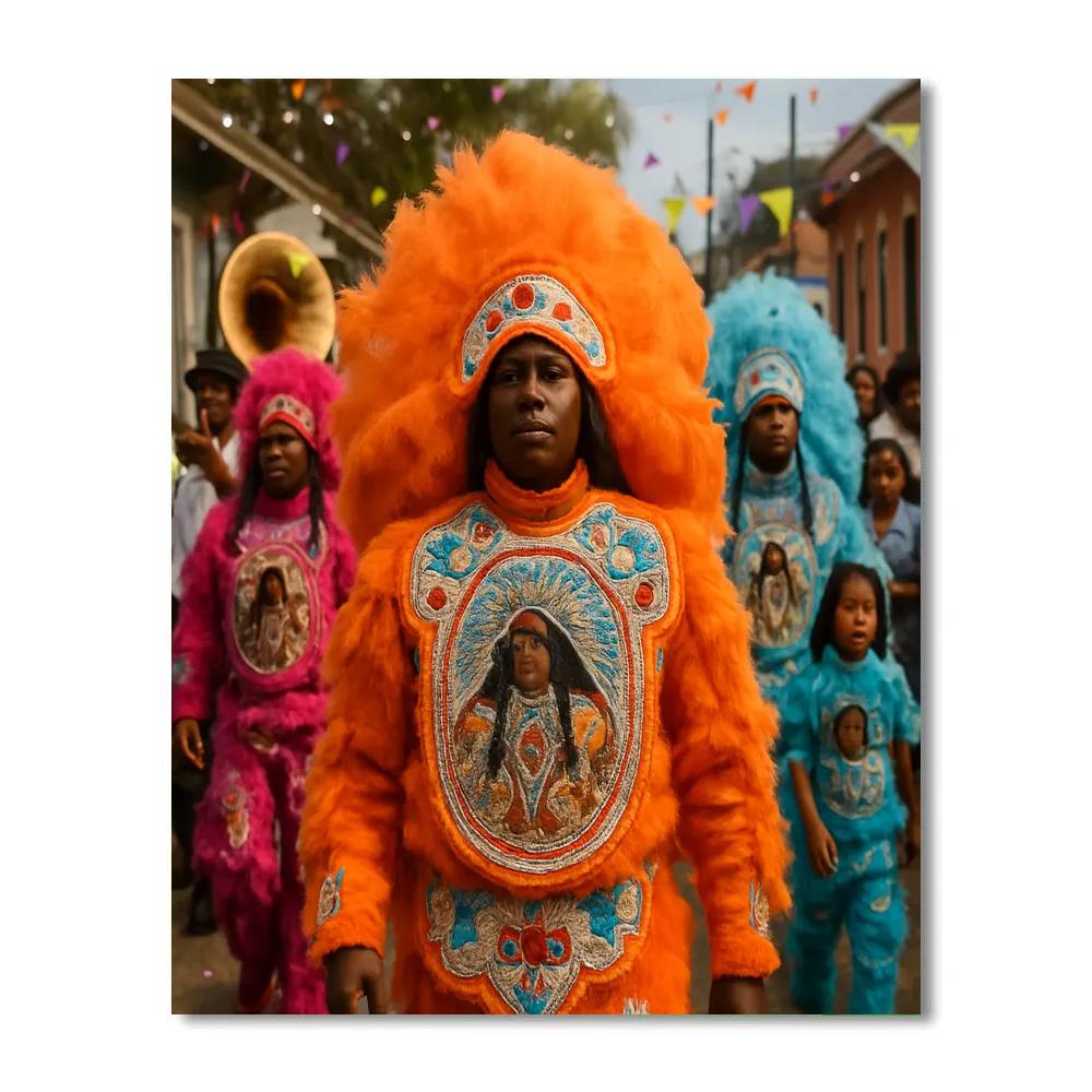 Mardi Gras Indian Social Aid Float Number painting