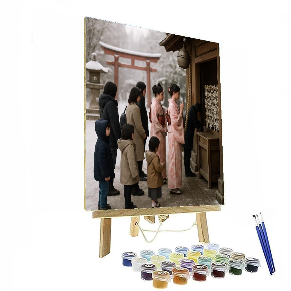 Shinto New Year Hatsumode Visit Numbered painting kits