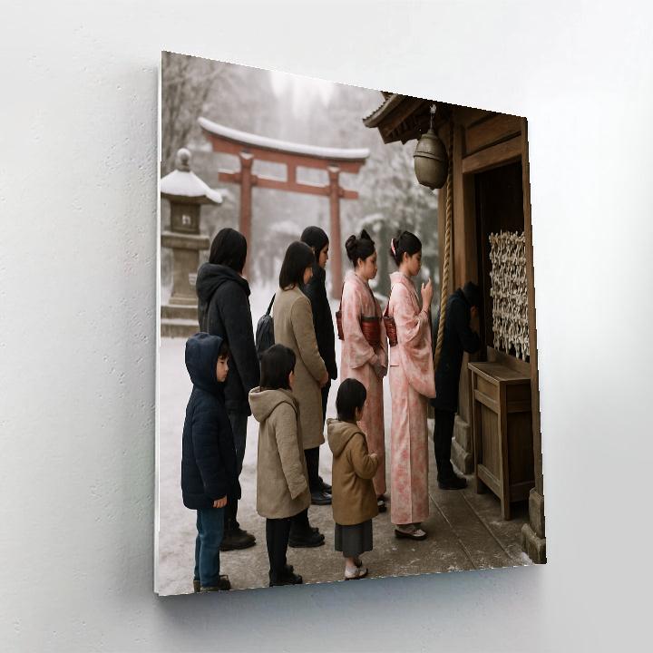 Shinto New Year Hatsumode Visit Numbered painting kits