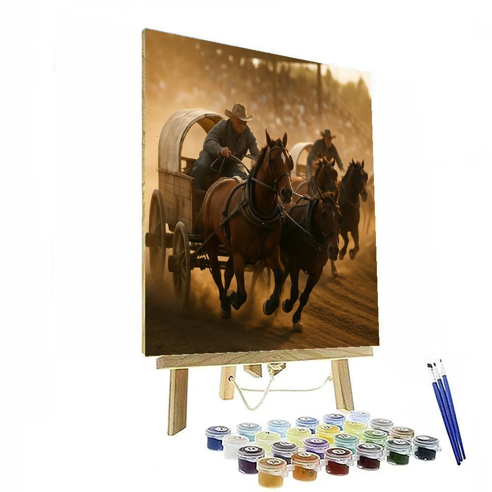 Rodeo Calgary Stampede Chuckwagon Race paint by number