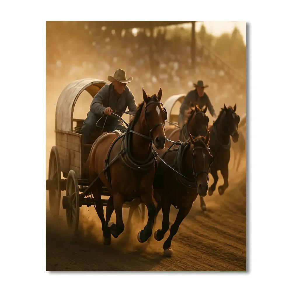 Rodeo Calgary Stampede Chuckwagon Race paint by number