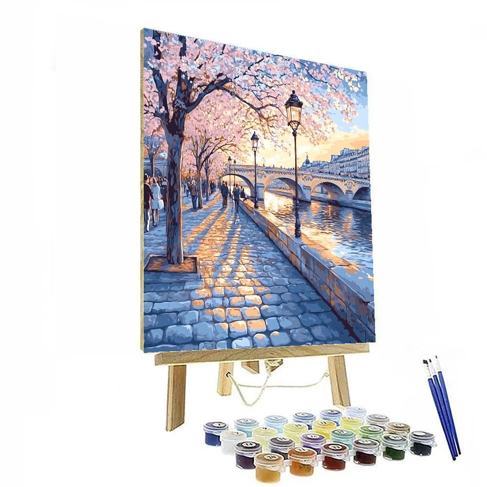 Parisian Seine River Embankment In Spring DIY paint by numbers