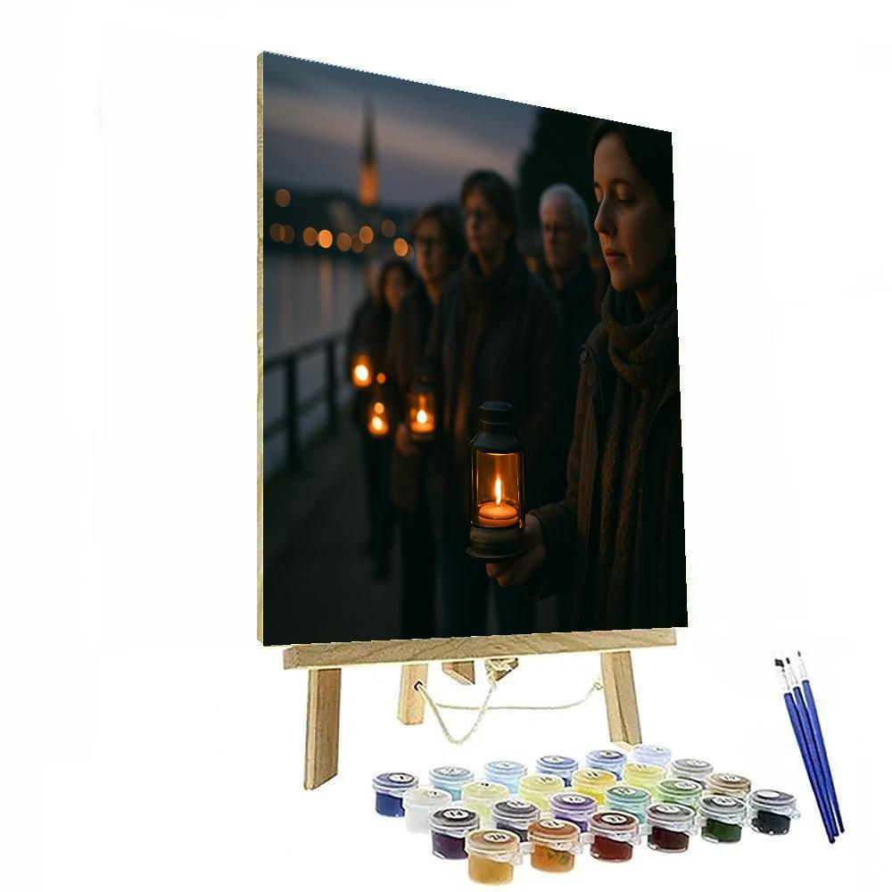 Lantern Parade For Remembrance paint by color