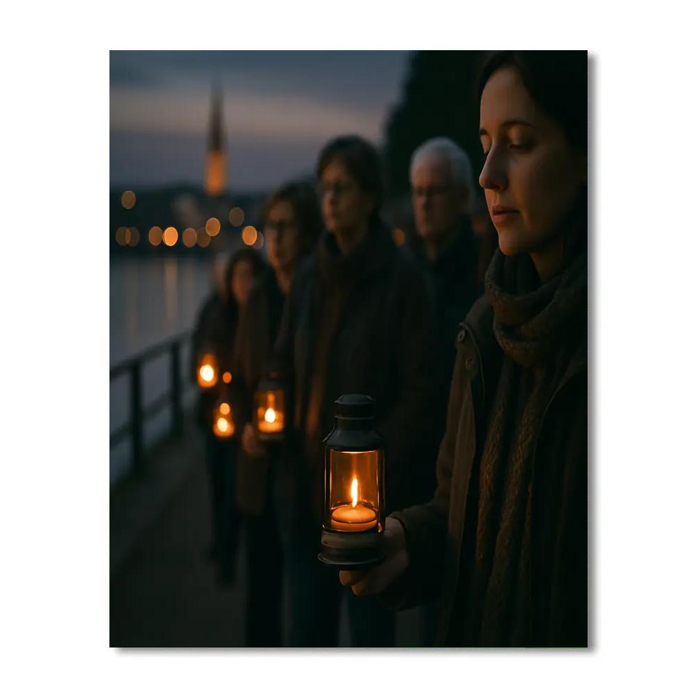 Lantern Parade For Remembrance paint by color