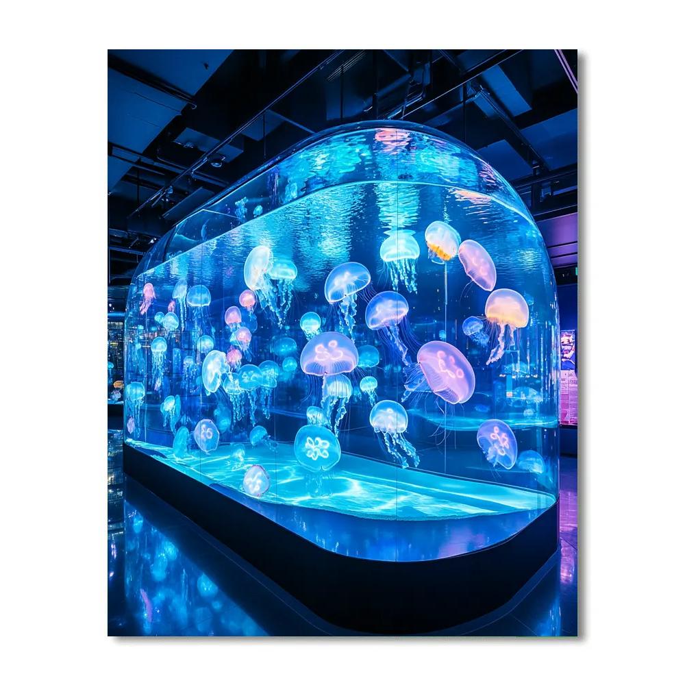 Jellyfish Dome At City Aquarium Tokyo Japan DIY paint by numbers
