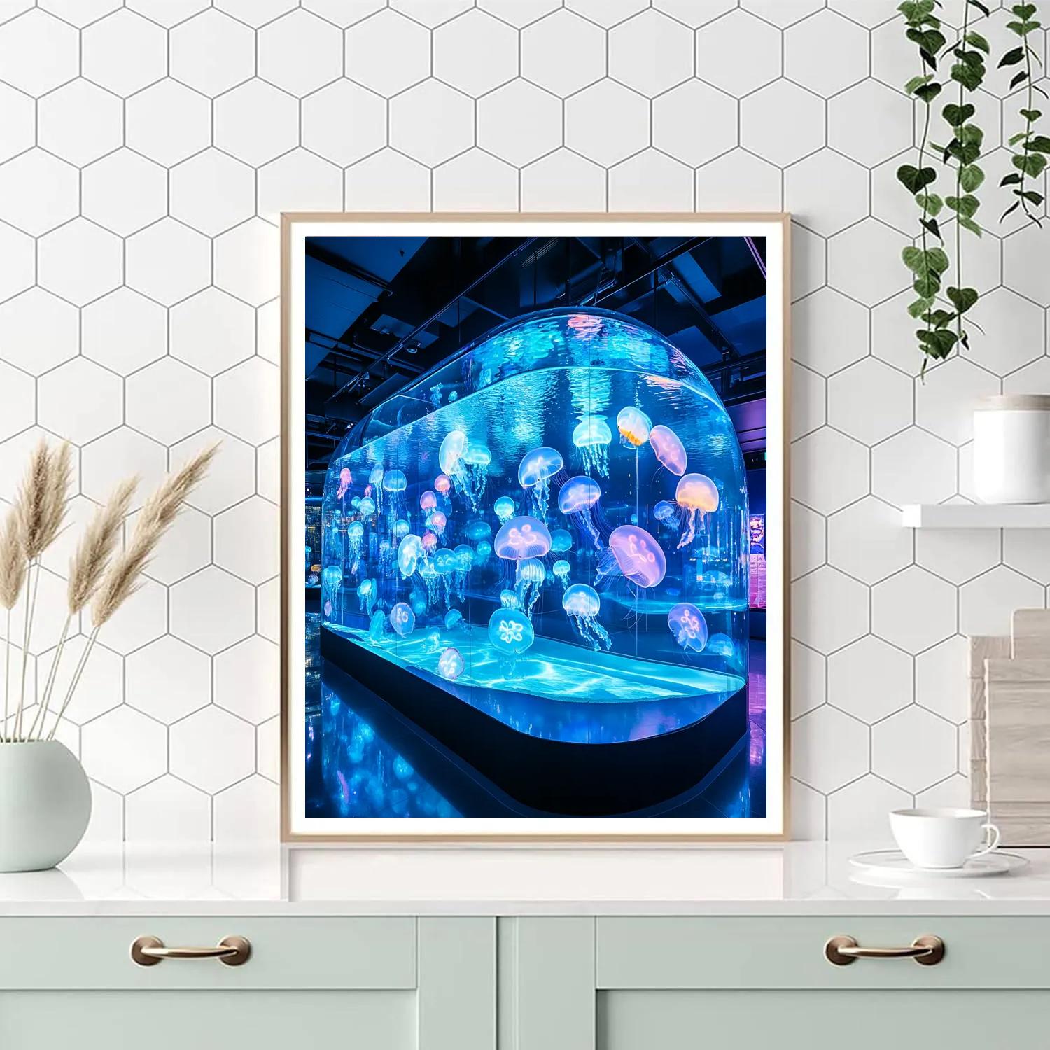 Jellyfish Dome At City Aquarium Tokyo Japan DIY paint by numbers