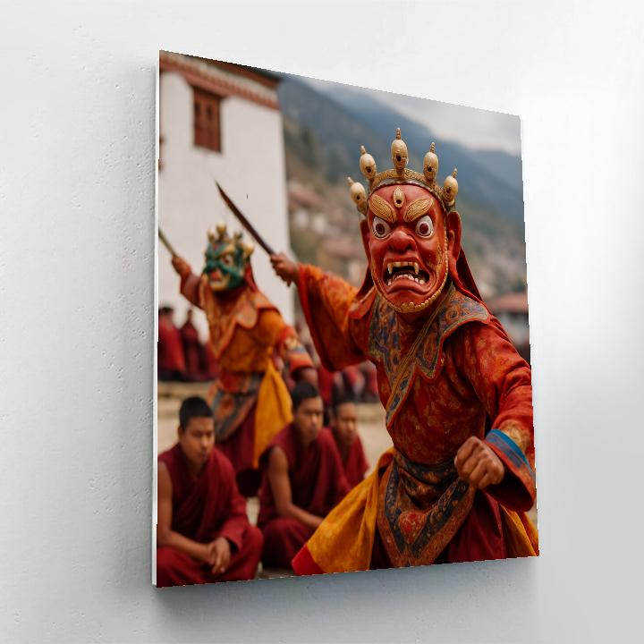 Punakha Drubchen Monastic Ritual Bhutan DIY paint by numbers