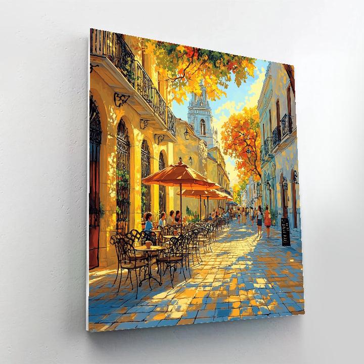 Street Cafes And Sidewalks Of Buenos Aires Argentina Paint by numbers art