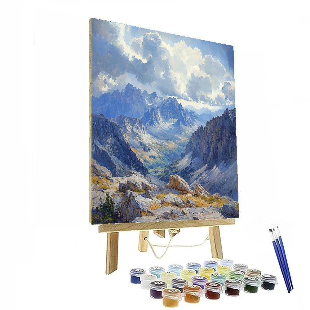 Leonardo Da Vinci Inspired Mountain Storm paint by number