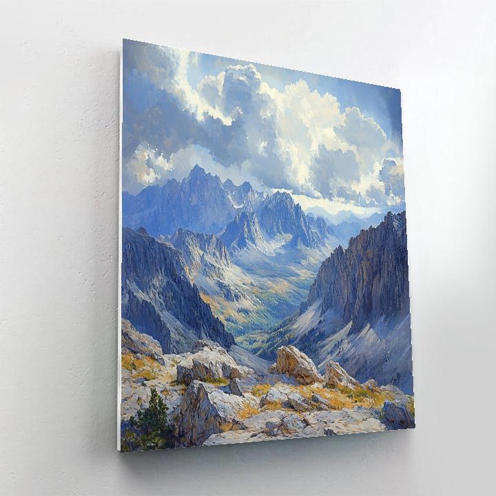 Leonardo Da Vinci Inspired Mountain Storm paint by number