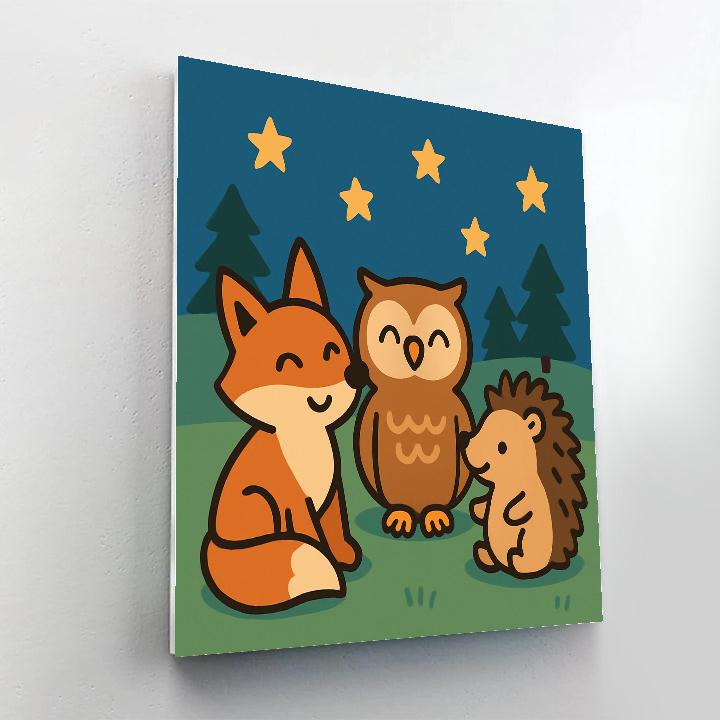 Starry Night Forest Friends Paint by numbers art