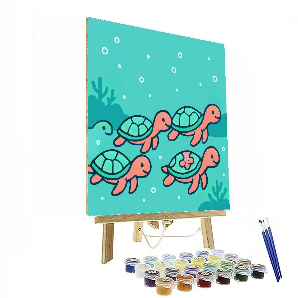 Cosmic Sea Turtle Parade Paint by numbers kits