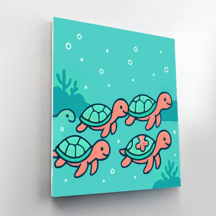Cosmic Sea Turtle Parade Paint by numbers kits