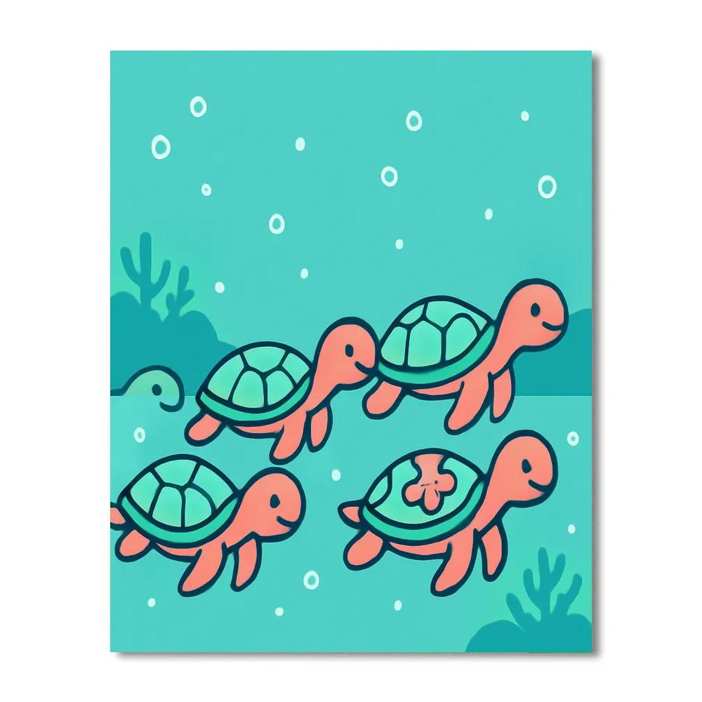 Cosmic Sea Turtle Parade Paint by numbers kits
