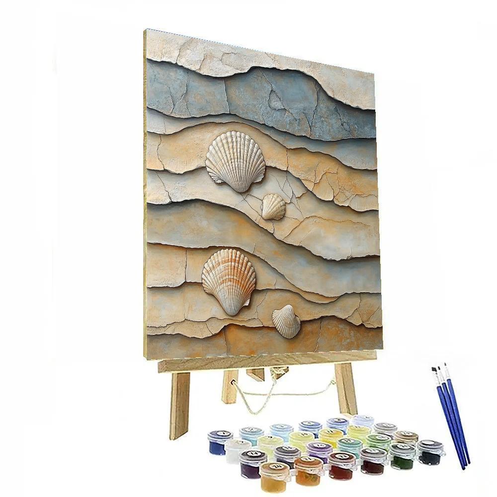 Leonardo Da Vinci Inspired Fossil Strata paint by numbers