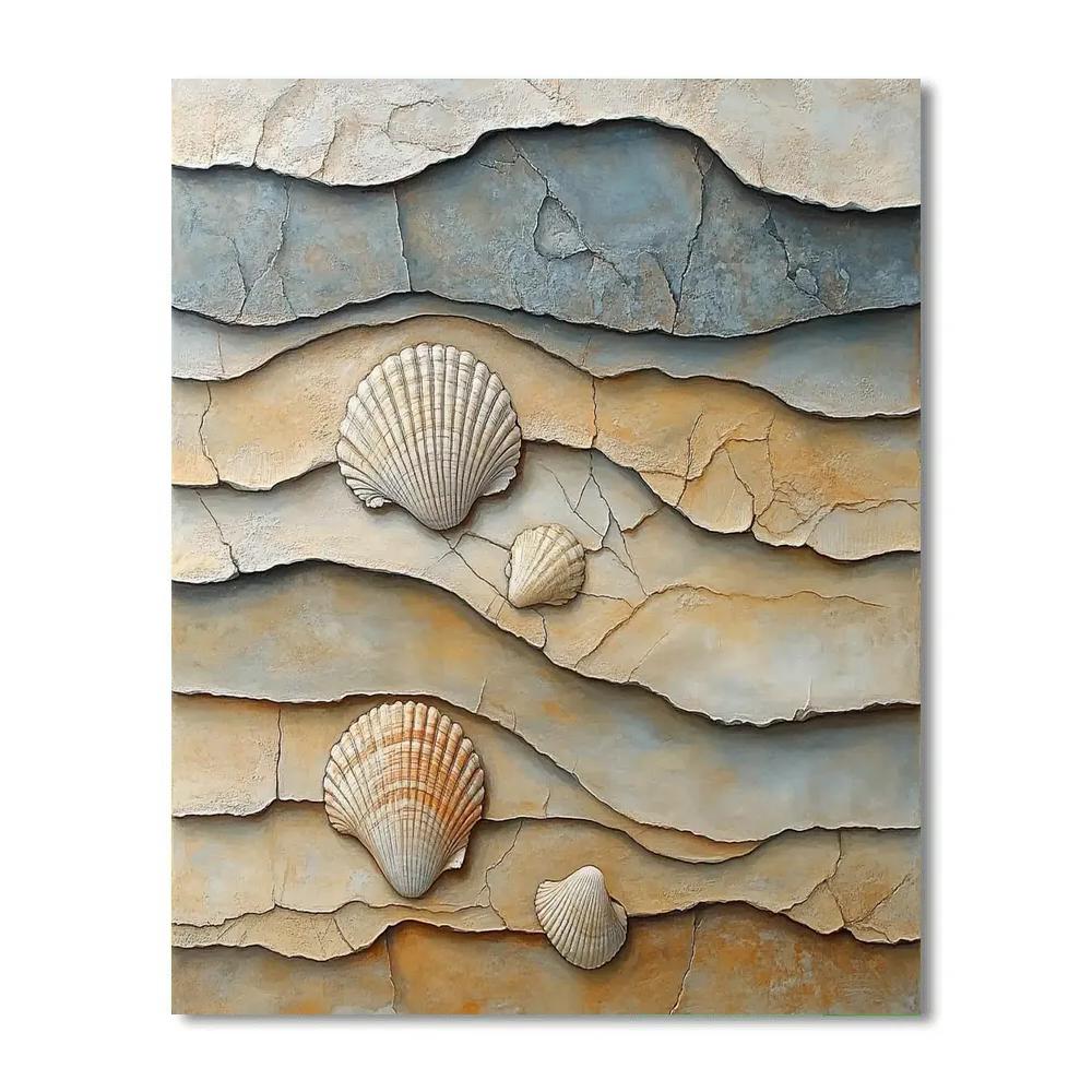 Leonardo Da Vinci Inspired Fossil Strata paint by numbers
