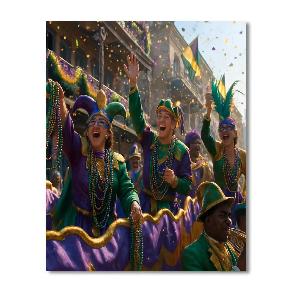 Mardi Gras Street Parade paint by numbers