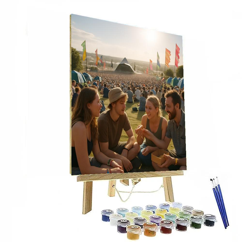 Glastonbury Festival Field DIY paint by numbers