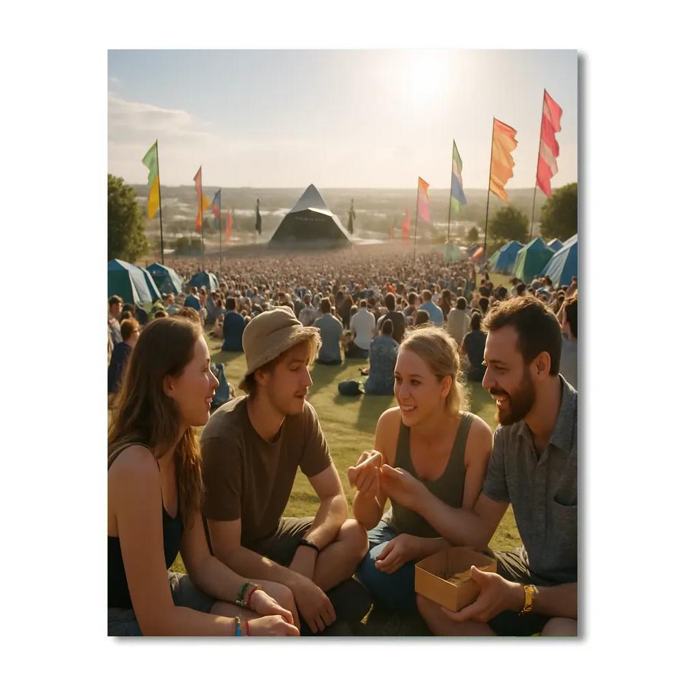Glastonbury Festival Field DIY paint by numbers