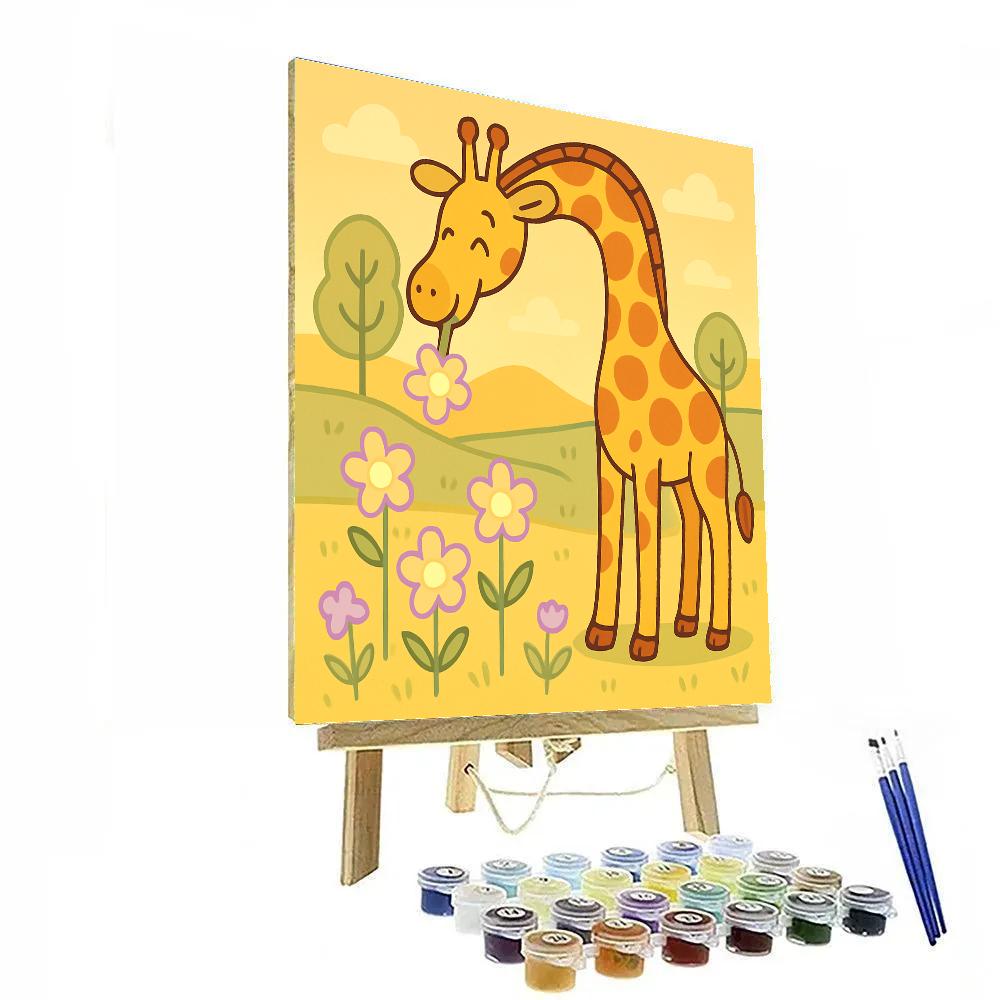 Galactic Garden Giraffe Number painting