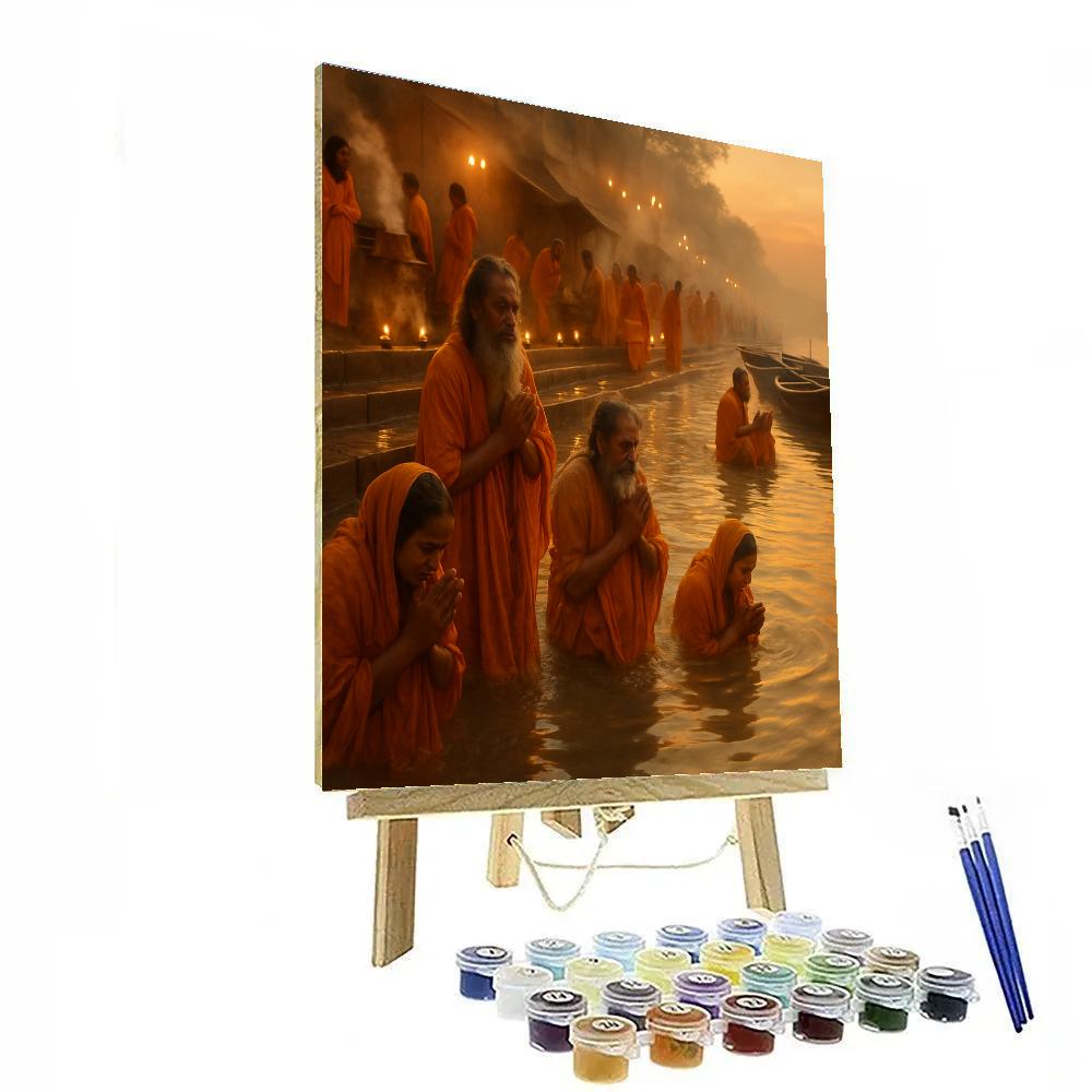 Kumbh Mela River Bathing Paint by numbers kits