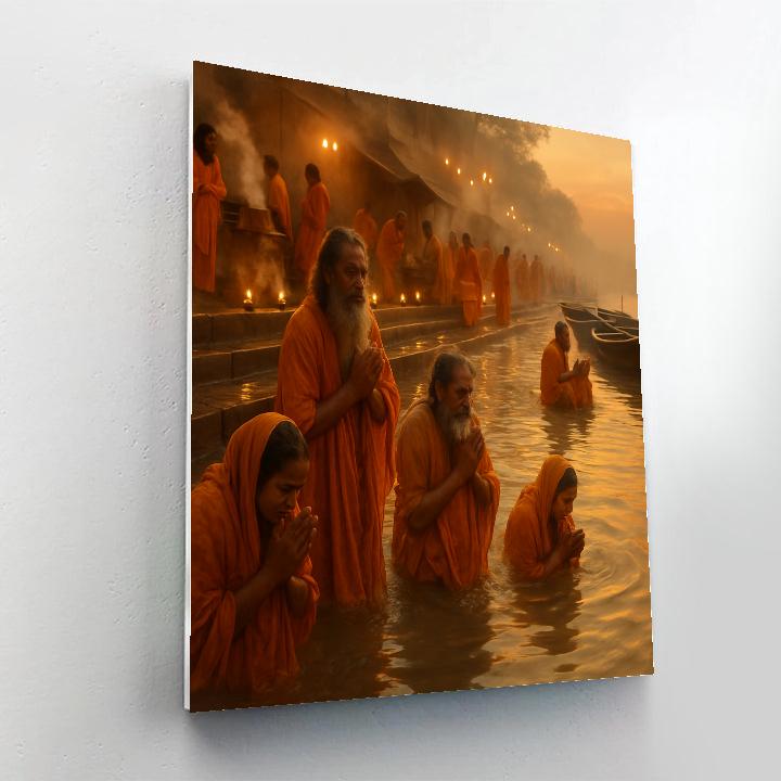 Kumbh Mela River Bathing Paint by numbers kits