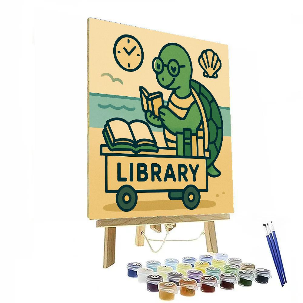 Time-Traveling Turtle Library paint by numbers