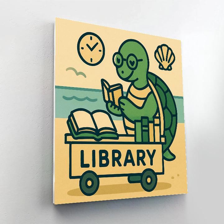 Time-Traveling Turtle Library paint by numbers