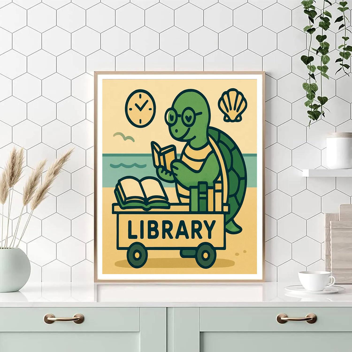 Time-Traveling Turtle Library paint by numbers