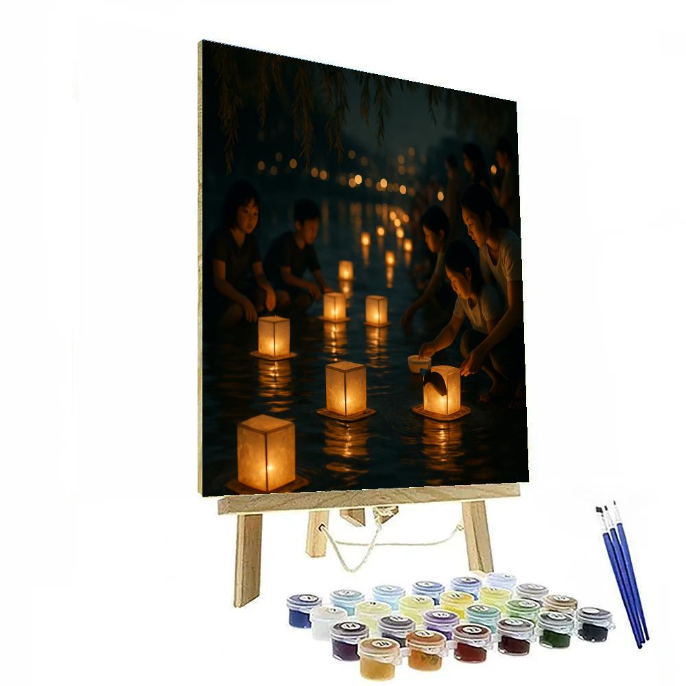 Lantern Festival Floating River DIY paint by numbers