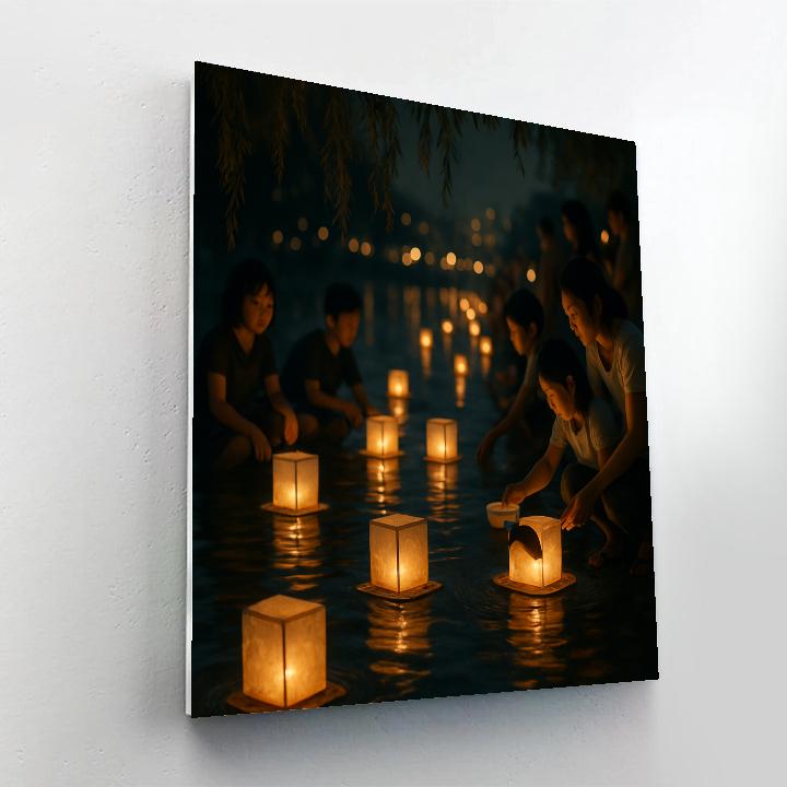 Lantern Festival Floating River DIY paint by numbers