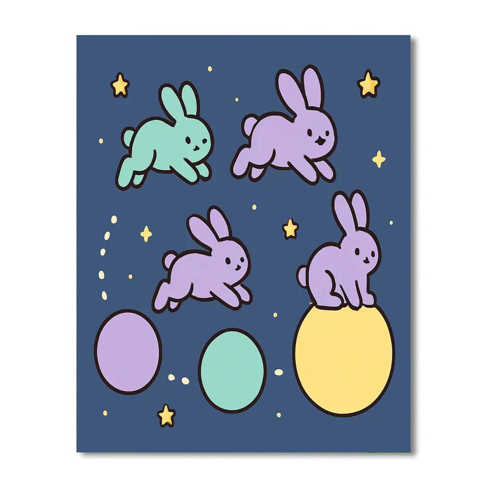 Planet Hopper Rabbits Paint by numbers kits