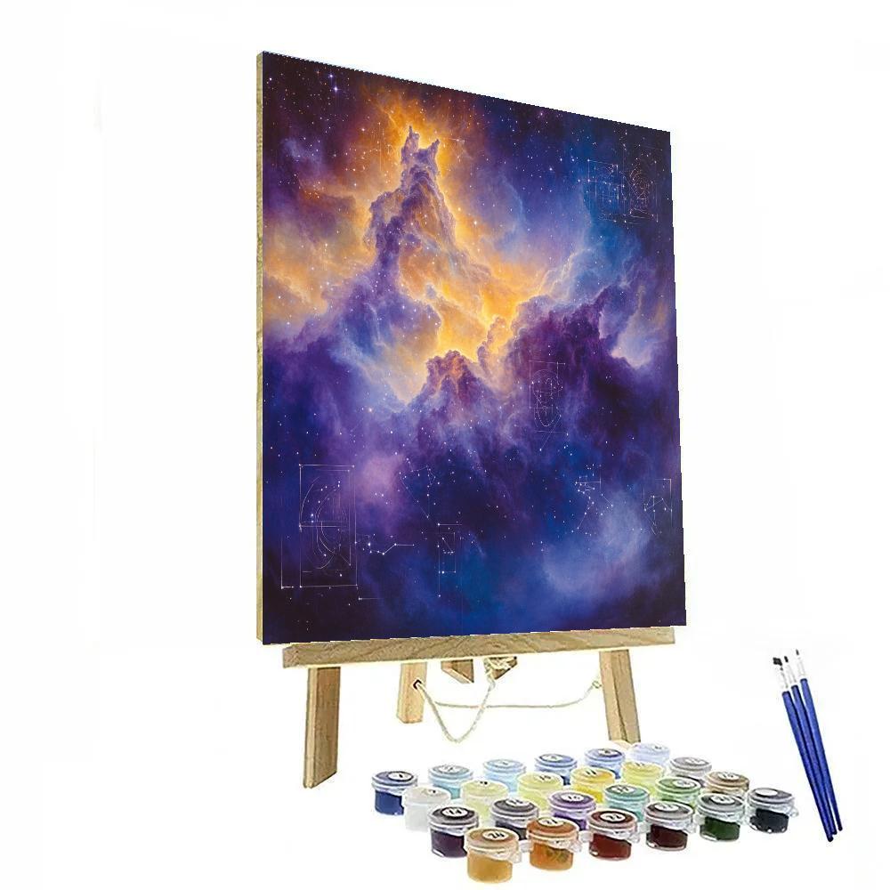 Leonardo Da Vinci Inspired Celestial Nebula Study paint by numbers