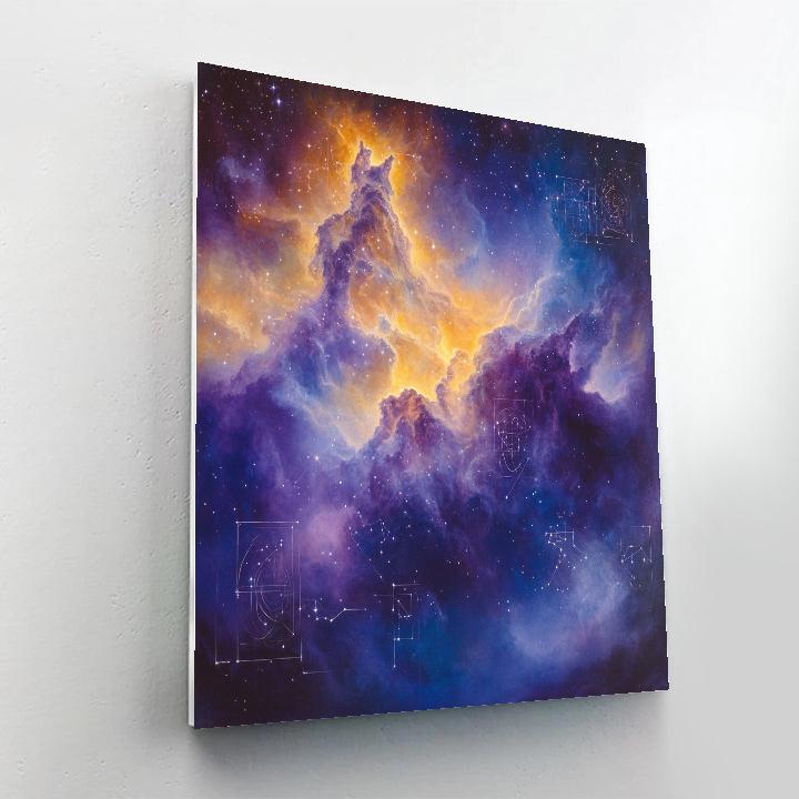 Leonardo Da Vinci Inspired Celestial Nebula Study paint by numbers