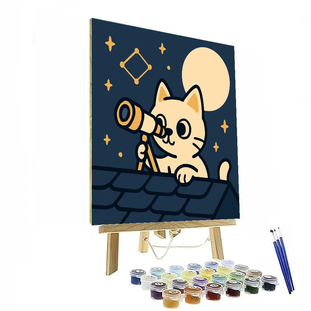Stargazer Cat Observatory Paint by numbers kits